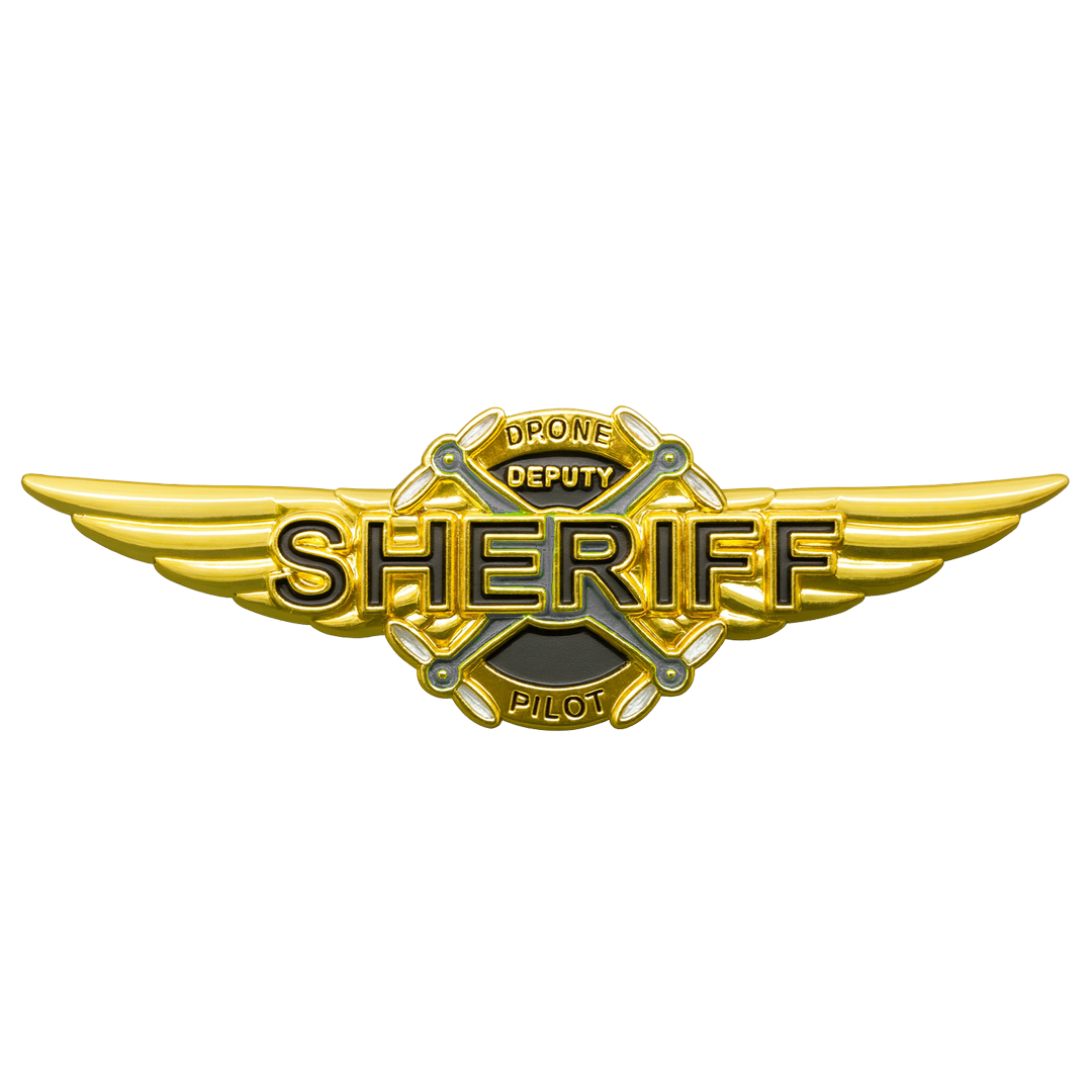 EL17-17 Small Deputy Sheriff Police Drone Pilot Full size UAS FAA Commercial Wings pin for uniform wear
