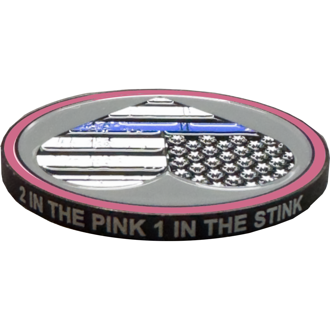 DL11-17 2 in the Pink 1 in the stink donut Challenge Coin Golf Marker for Shocker Hand Gesture Fans