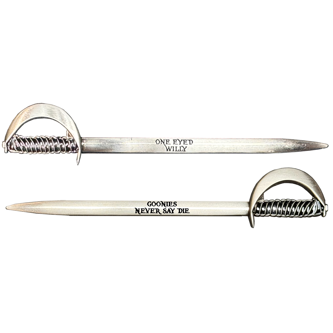 BL17-019 Goonies Never Say Die One Eyed Willy Shield with removable Sword Challenge Coin Set