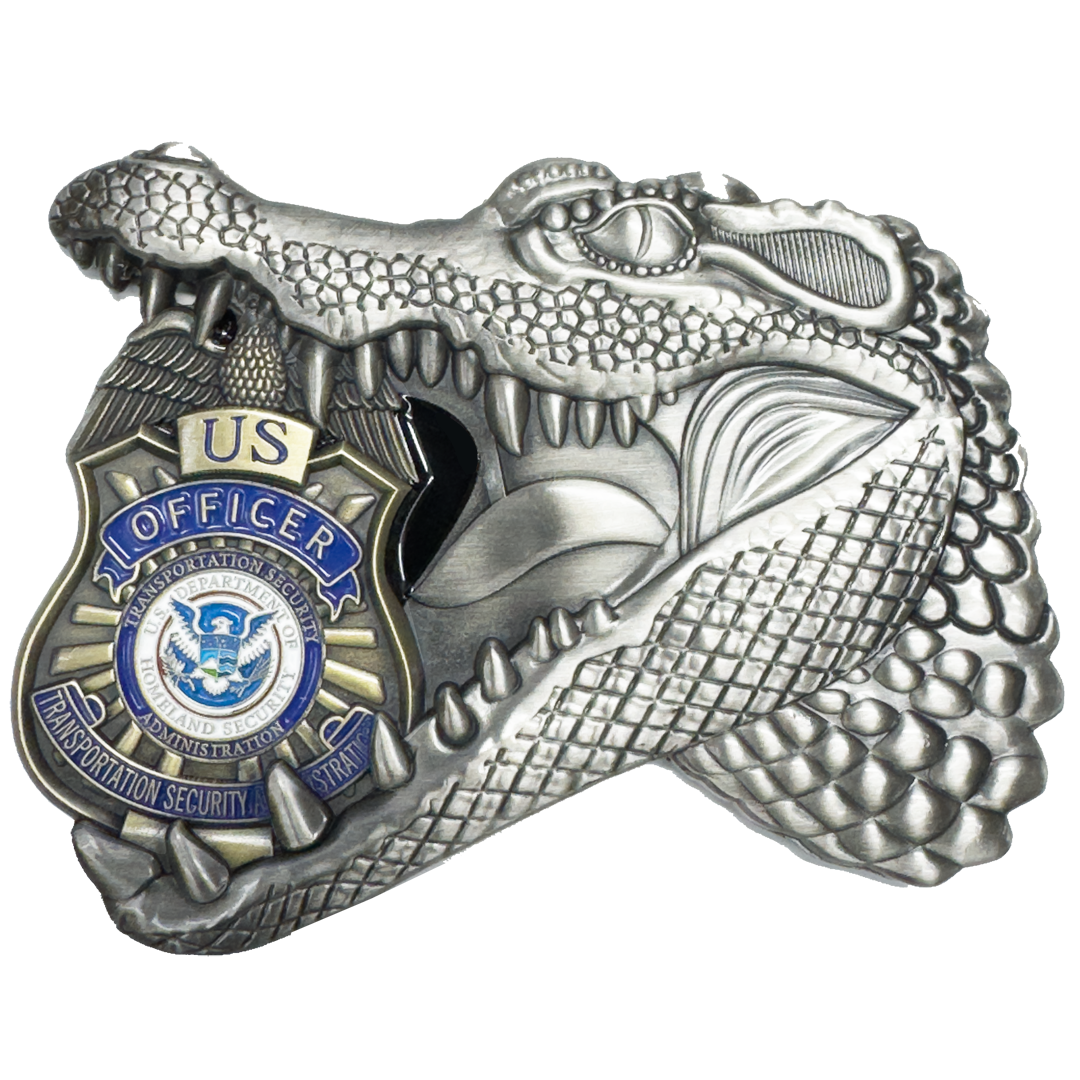 EL16-16 TSA Transportation Security Officer Challenge Coin Alligator Gator