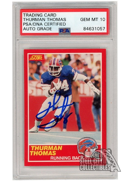 Thurman Thomas 1989 Score Autograph Rookie Card #211 PSA DNA 10