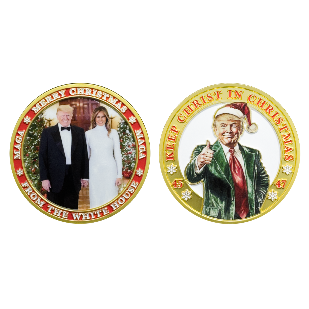 BL17-4 White House Challenge Coin Merry Christmas President Trump FLOTUS Melania