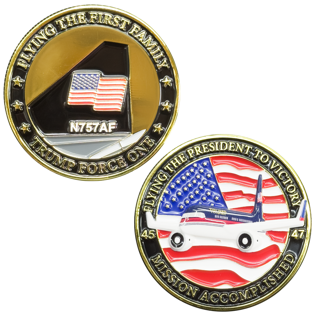 EL17-14 President Donald Trump First Family Challenge Coin Trump Force One