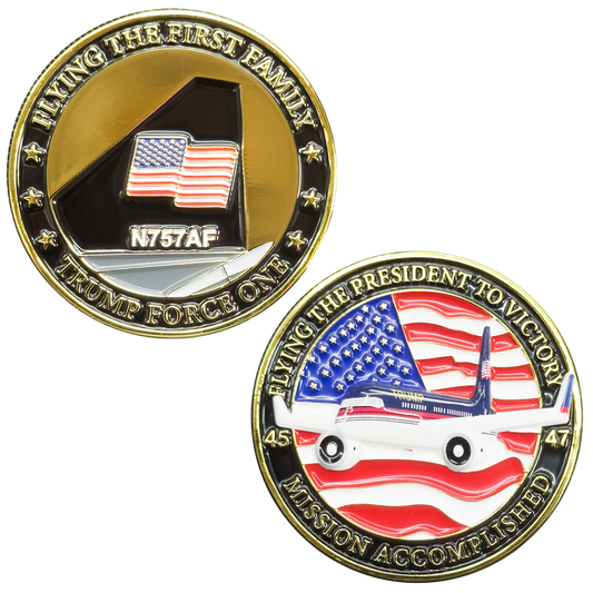 EL17-14 President Donald Trump First Family Challenge Coin Trump Force One