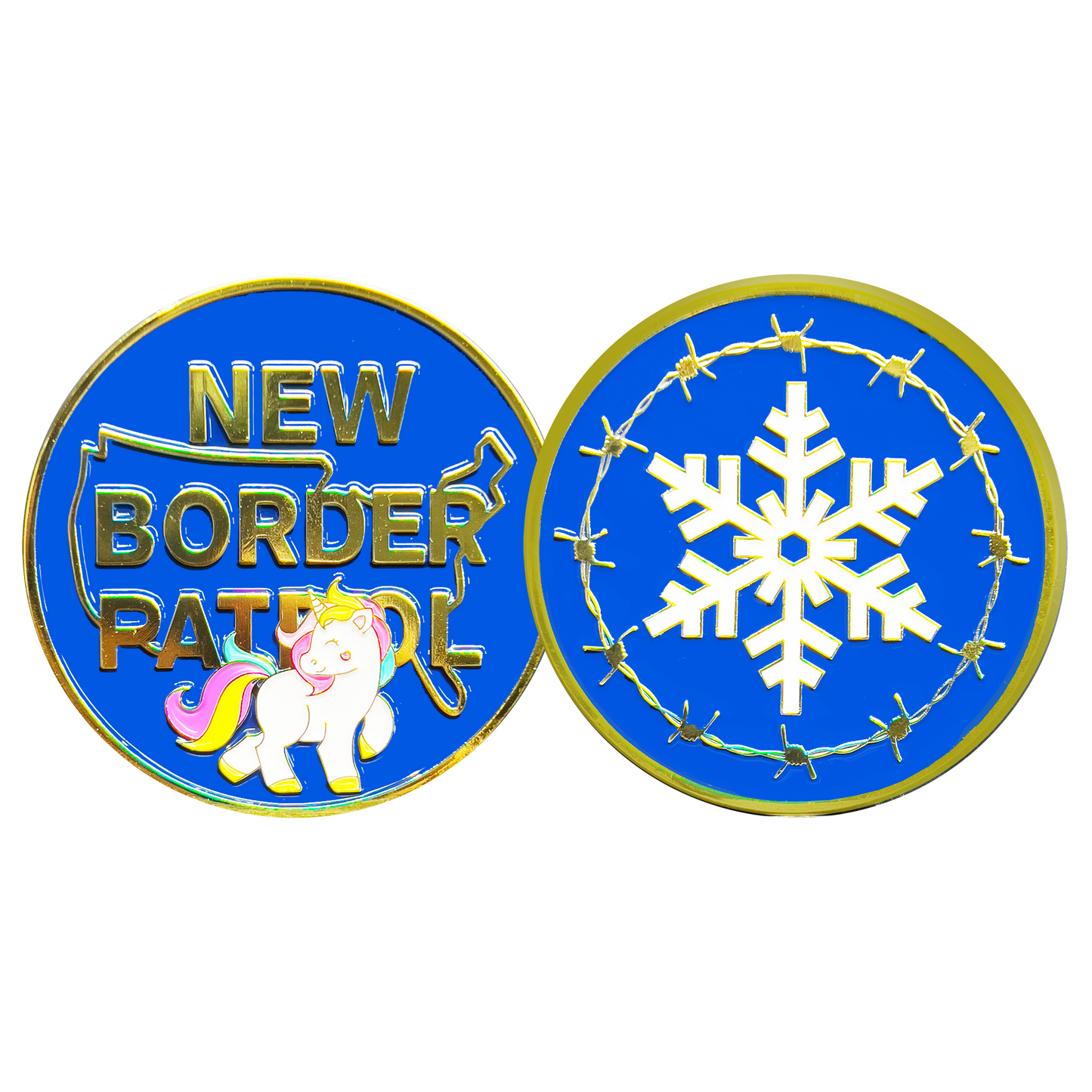 GL16-005 New My Little Border Patrol Agent Snowflake Unicorn Challenge Coin