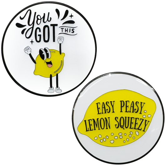 EL16-9 Easy Peasy Lemon Squeezy You Got This Motivational Gift Challenge Coin Peezy