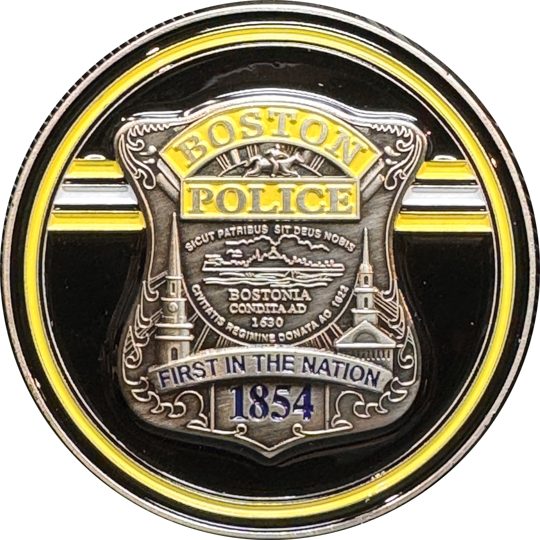 BL18-011 Boston Police Hockey Special Security Detail Stadium Detail Challenge Coin