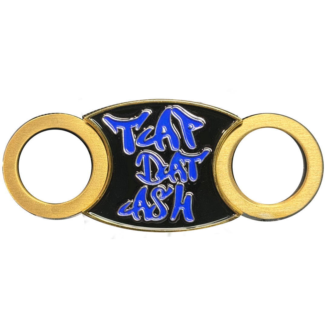 BL18-013 MTV Cribs Michael Strahan episode matching blue Cigar Cutter for Tap Dat Ash Cigar Coin