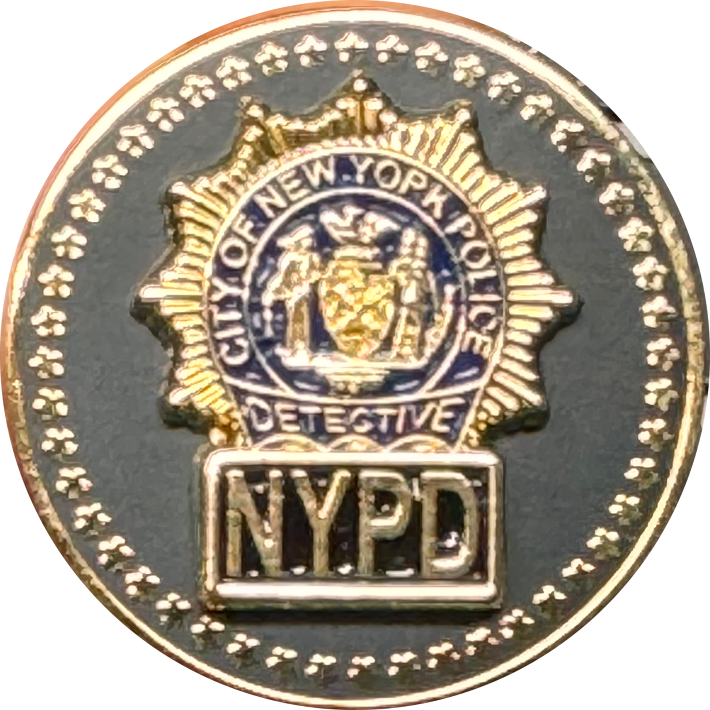PBX-012-A NYPD Detective Lapel Pin with dual pin posts and deluxe