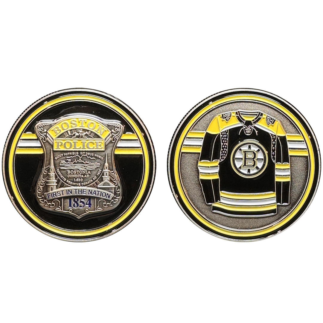 BL18-011 Boston Police Hockey Special Security Detail Stadium Detail Challenge Coin
