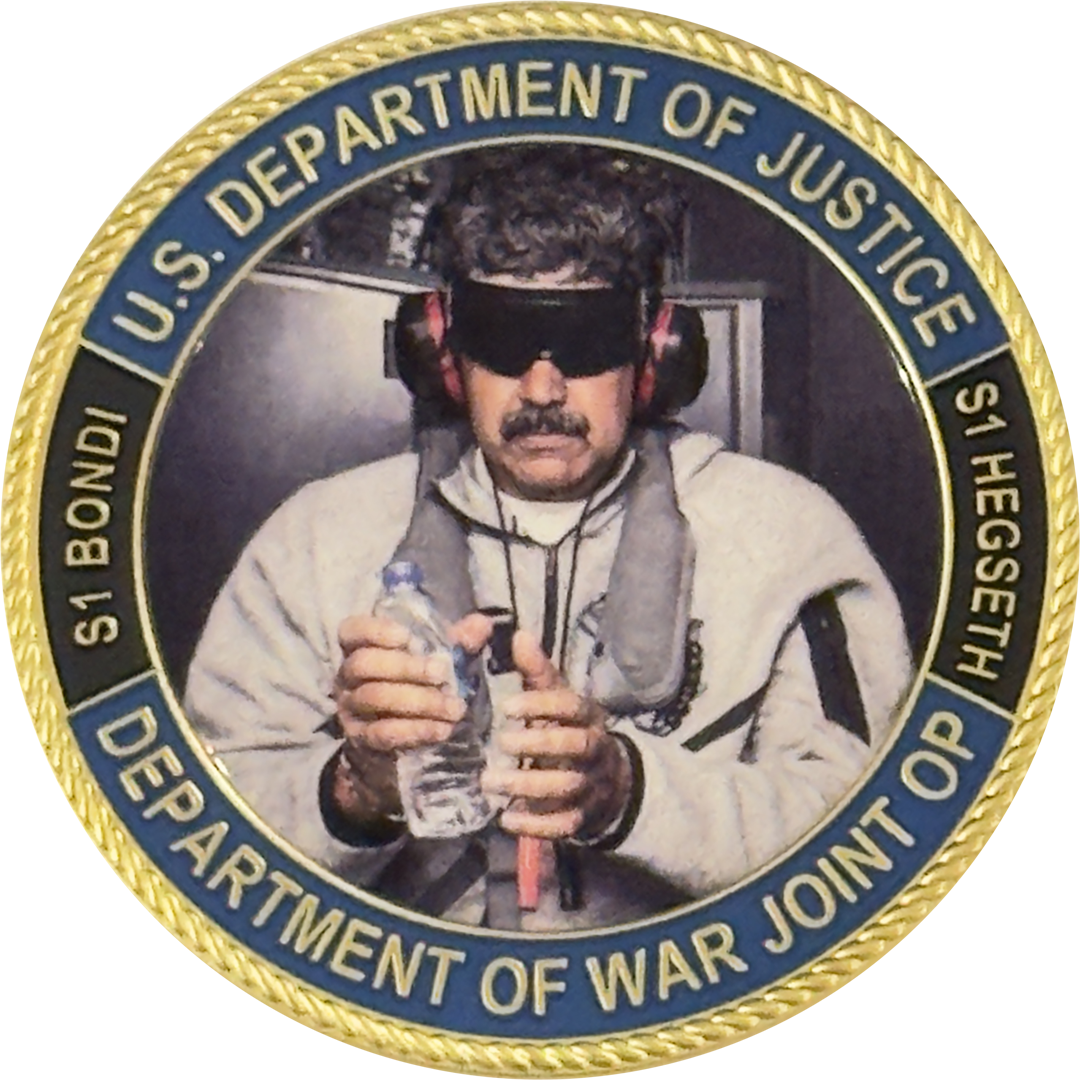 DL12-2 Dept of War DEA USMS Secretary Hegseth Pam Bondi Maduro Challenge Coin