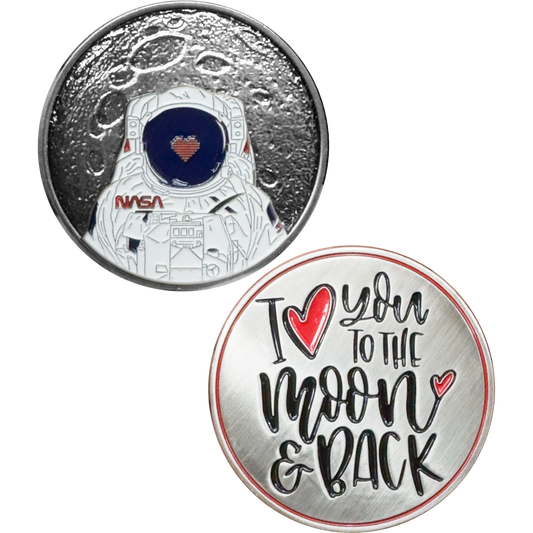 EL17-6 I Love You To The Moon and Back Challenge Coin for NASA and Space X Astronaut Fans
