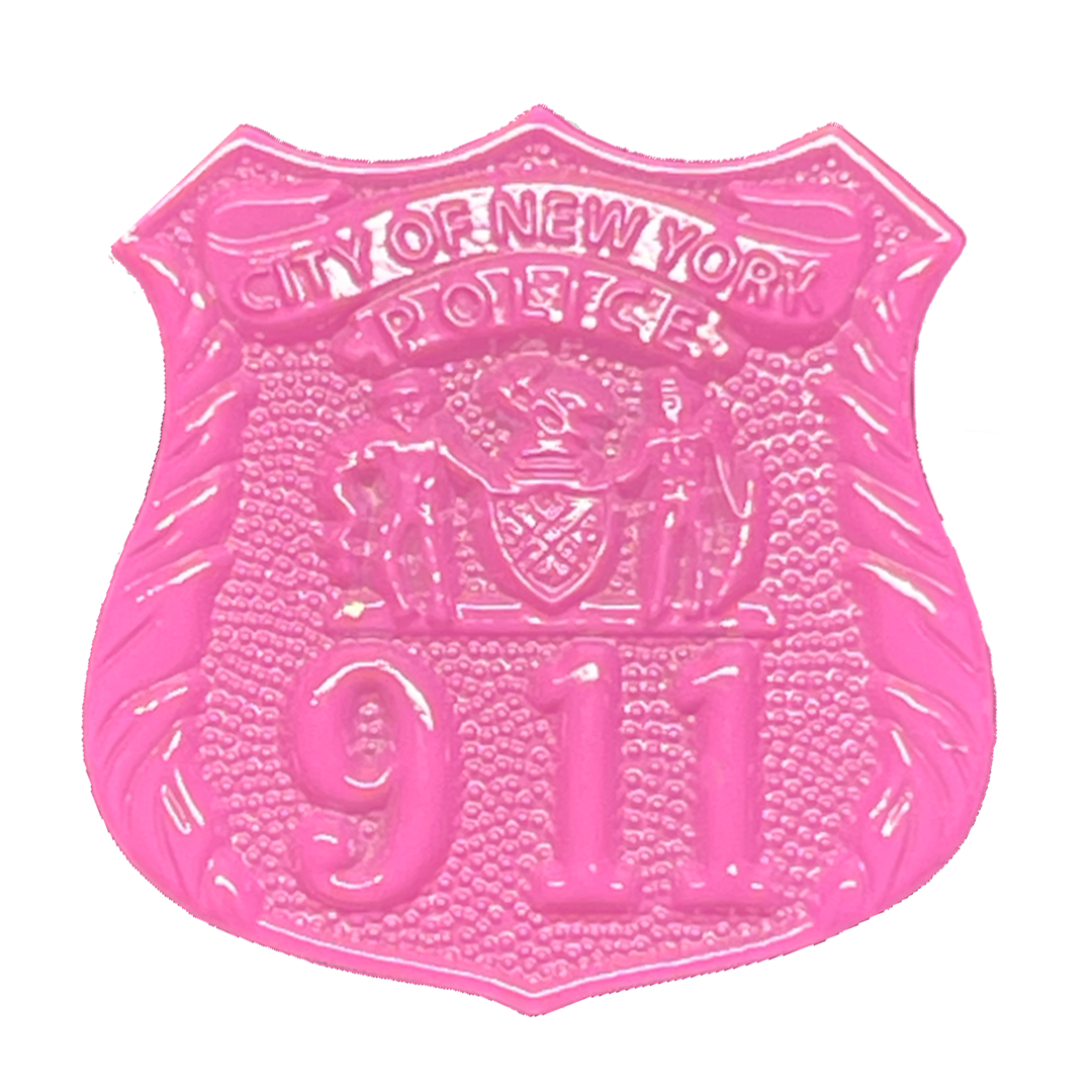 KK-014 Pink Breast Cancer Awareness Month NYPD NYC City of New York Police Department Police Officer lapel pin Thin Pink Line
