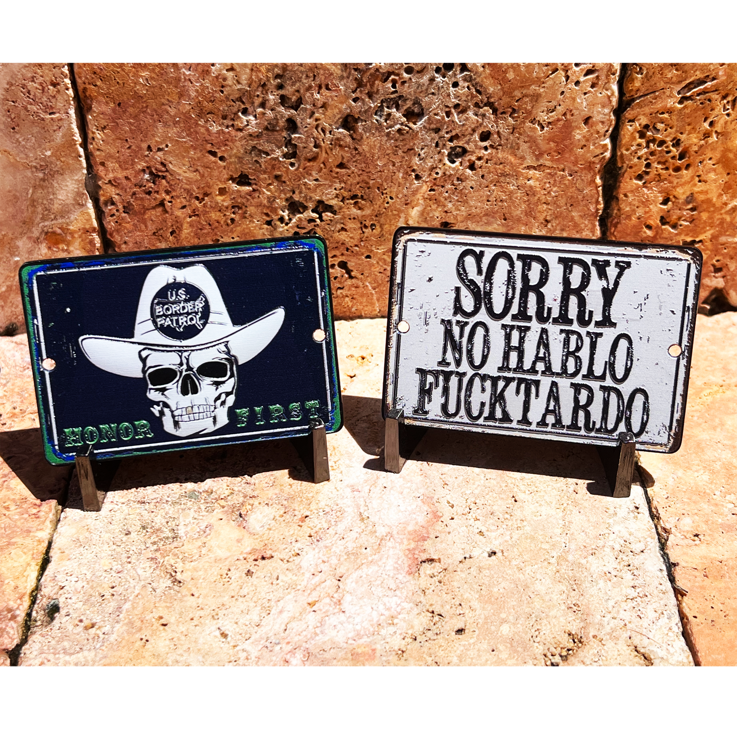 LL-002 Border Patrol Agent Honor First Sorry No Hablo Fucktardo Challenge Coin