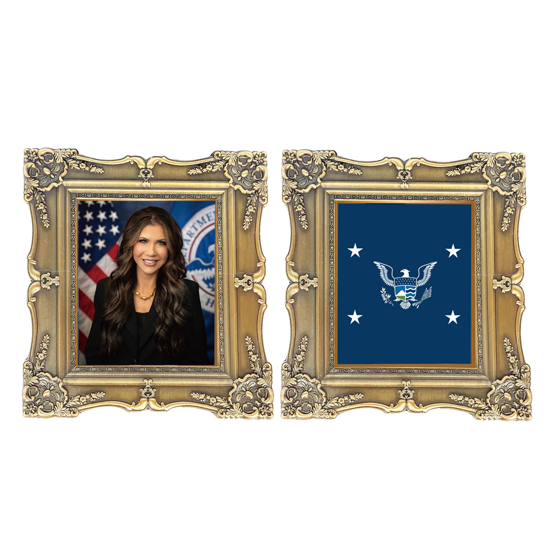 EL18-11 Secretary Kristi Noem frame Challenge Coin for Border Patrol HSI ICE CBP FEMA FPS Secret Service