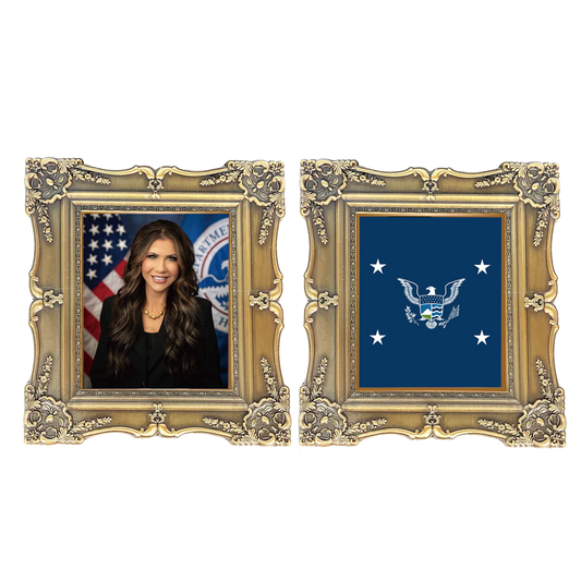 EL18-11 Secretary Kristi Noem frame Challenge Coin for Border Patrol HSI ICE CBP FEMA FPS Secret Service