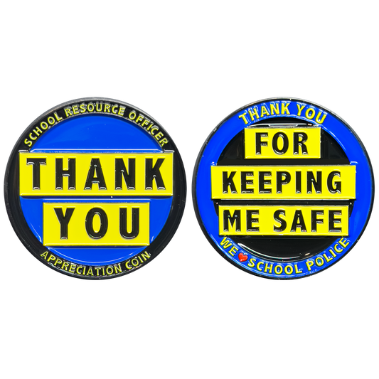 EL3-010 School Resource Officer School Police Thank You Appreciation Coin Challenge Coin
