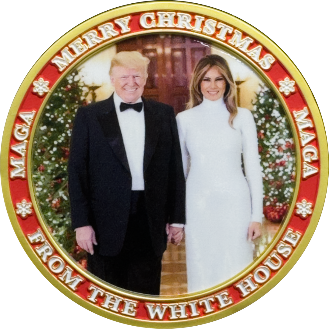 BL17-4 White House Challenge Coin Merry Christmas President Trump FLOTUS Melania