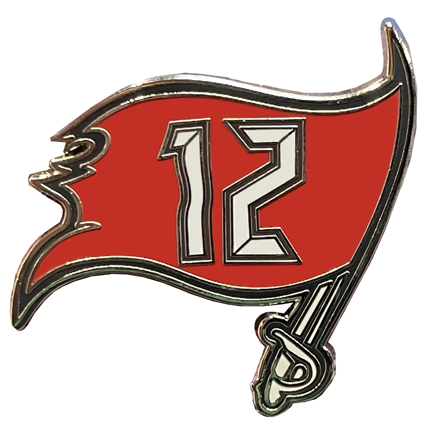 Discontinued EL7-019 Tom Brady inspired 12 flag Tampa Bay GOAT Pin
