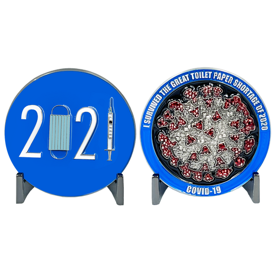 discontinued EL5-005 2021 Pandemic Covid-19 Coronavirus Essential Worker Challenge Coin I Survived The Great Toilet Paper Shortage of 2020