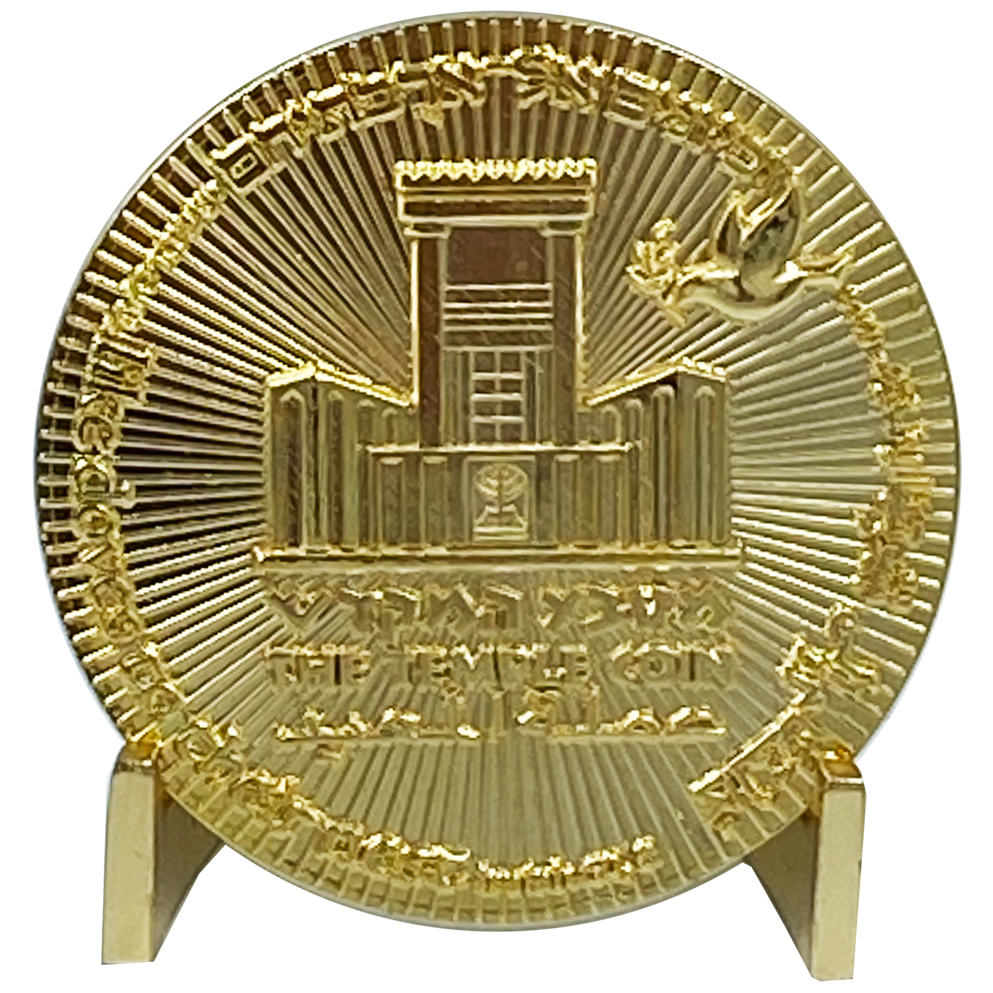 MM-013 Rare 24KT Gold Plated Trump Israel Jerusalem MAGA Temple Challenge Coin 70 years Embassy