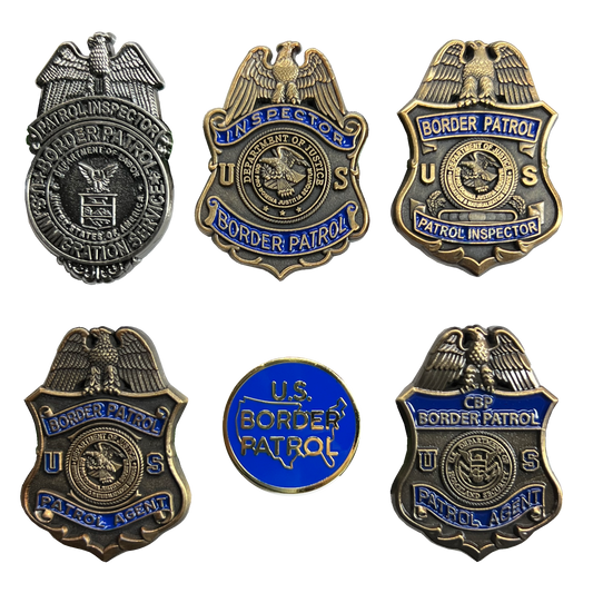 BL1-09B CBP US Border Patrol 6 piece historic through the years Honor First lapel pin set