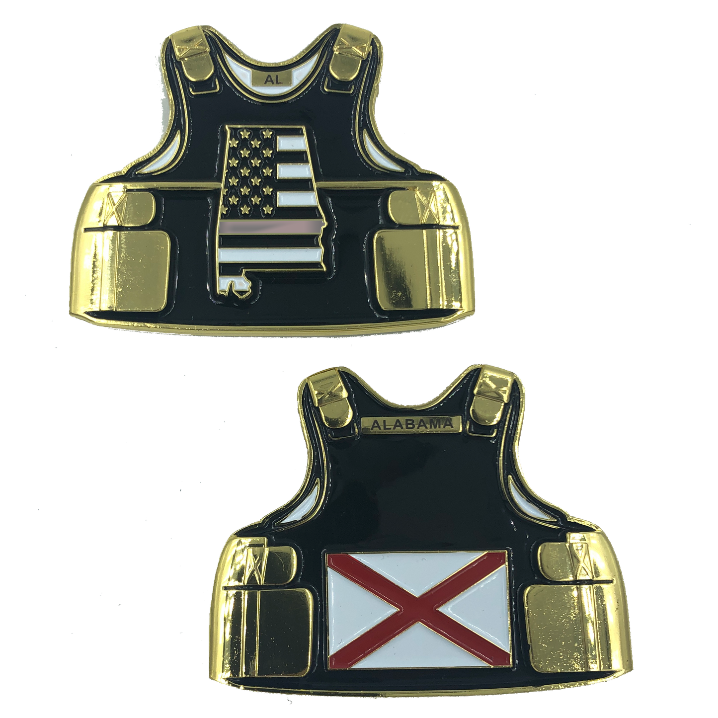 DL3-13 Alabama LEO Thin Gray Line Corrections Correctional Officer CO Body Armor State Flag Challenge Coins