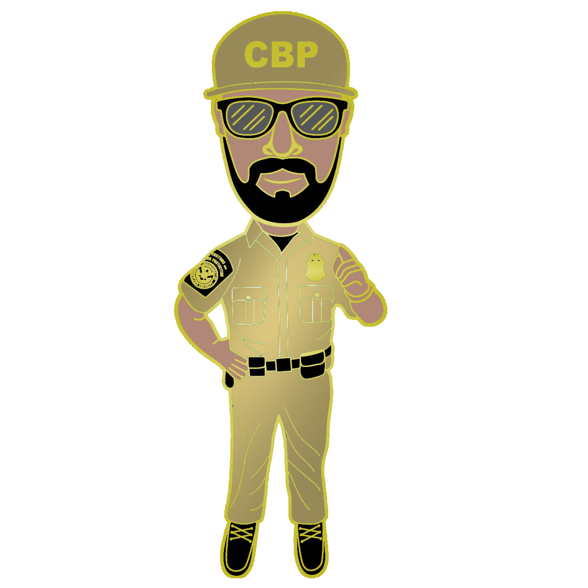 H-021 CBP Air and Marine Interdiction Agent Bobblehead Pin Blackhawk Midnight Express AMO