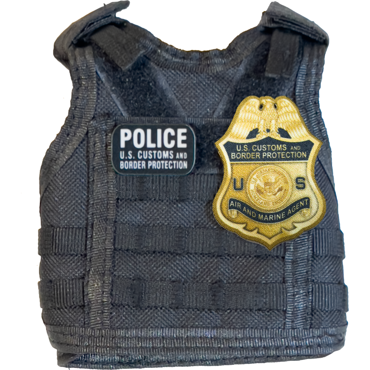 GB2-003 CBP AMO Air and Marine Agent Tactical Beverage Bottle or Can Cooler Vest with removable patches perfect gift for Challenge Coin collectors