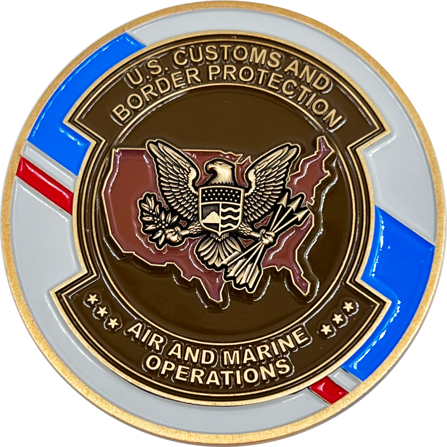 EL11-017 CBP Air and Marine Ops AMO Operations challenge coin Air Interdiction Agent Marine Agent