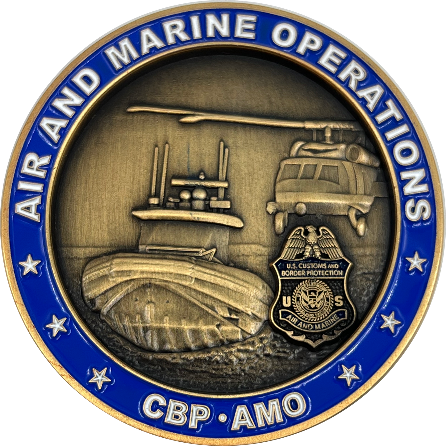 EL11-017 CBP Air and Marine Ops AMO Operations challenge coin Air Interdiction Agent Marine Agent