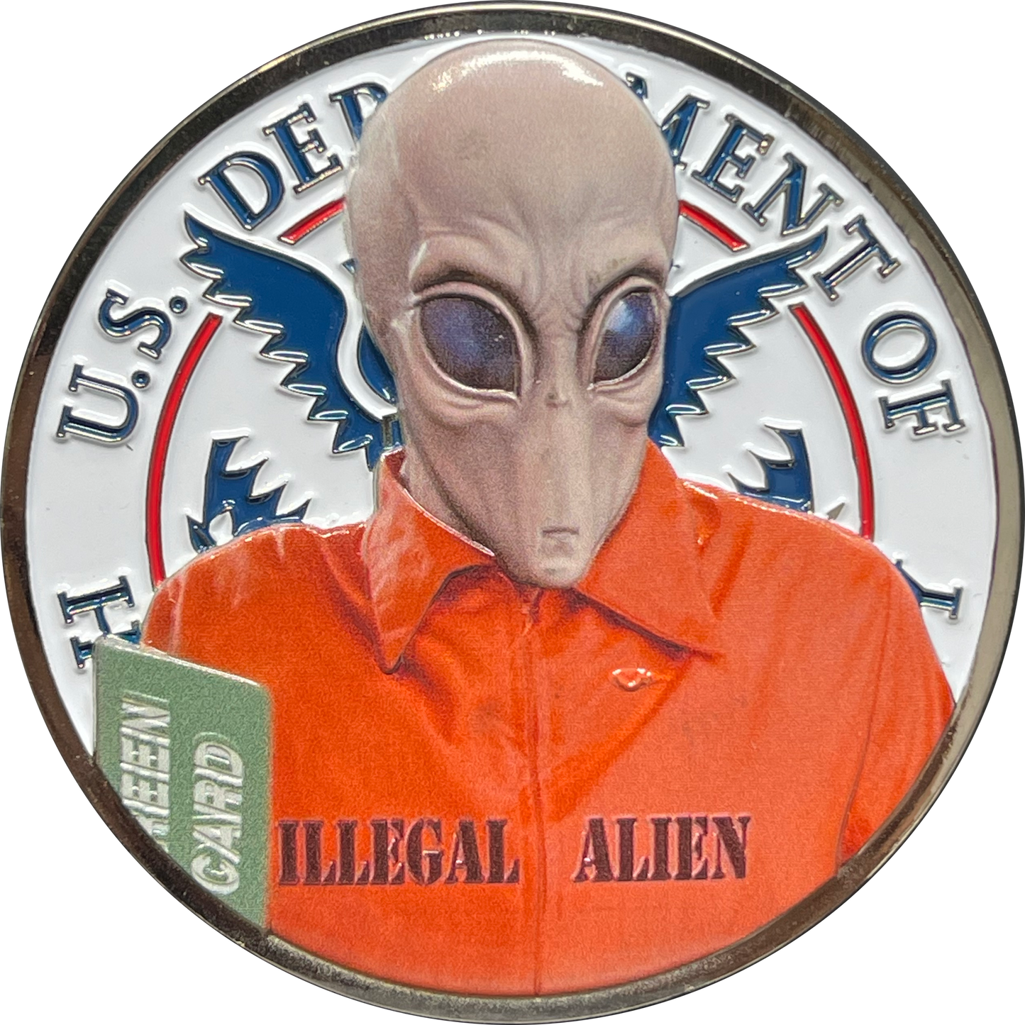 discontinued BL14-009 Illegal Space Aliens Predator Outer Space Border Patrol Intergalactic Customs and Immigration Challenge Coin