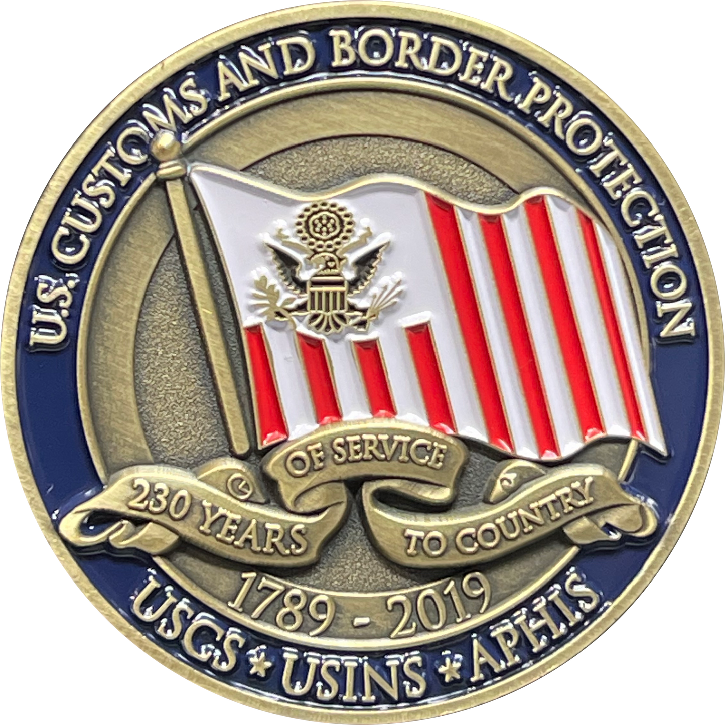 discontinued BL13-020 CBP Customs Service Immigration INS APHIS Agriculture Specialist Anniversary Challenge Coin