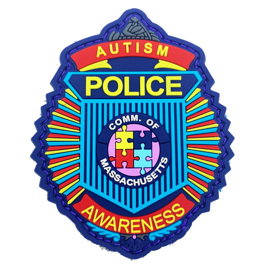 DL10-13 Massachusetts Clamshell Autism Awareness Month Officer Police Patch