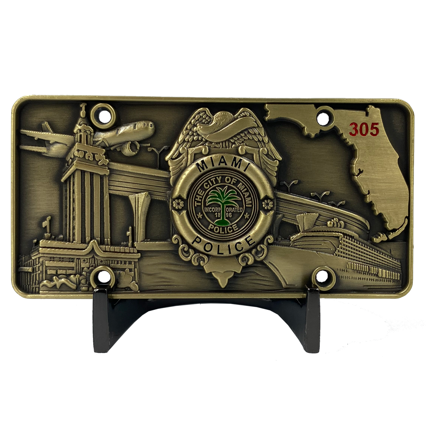 CL7-13 Bad Boys City of Miami Police Department inspired Challenge Coin Florida License Plate Will Smith Martin Lawrence
