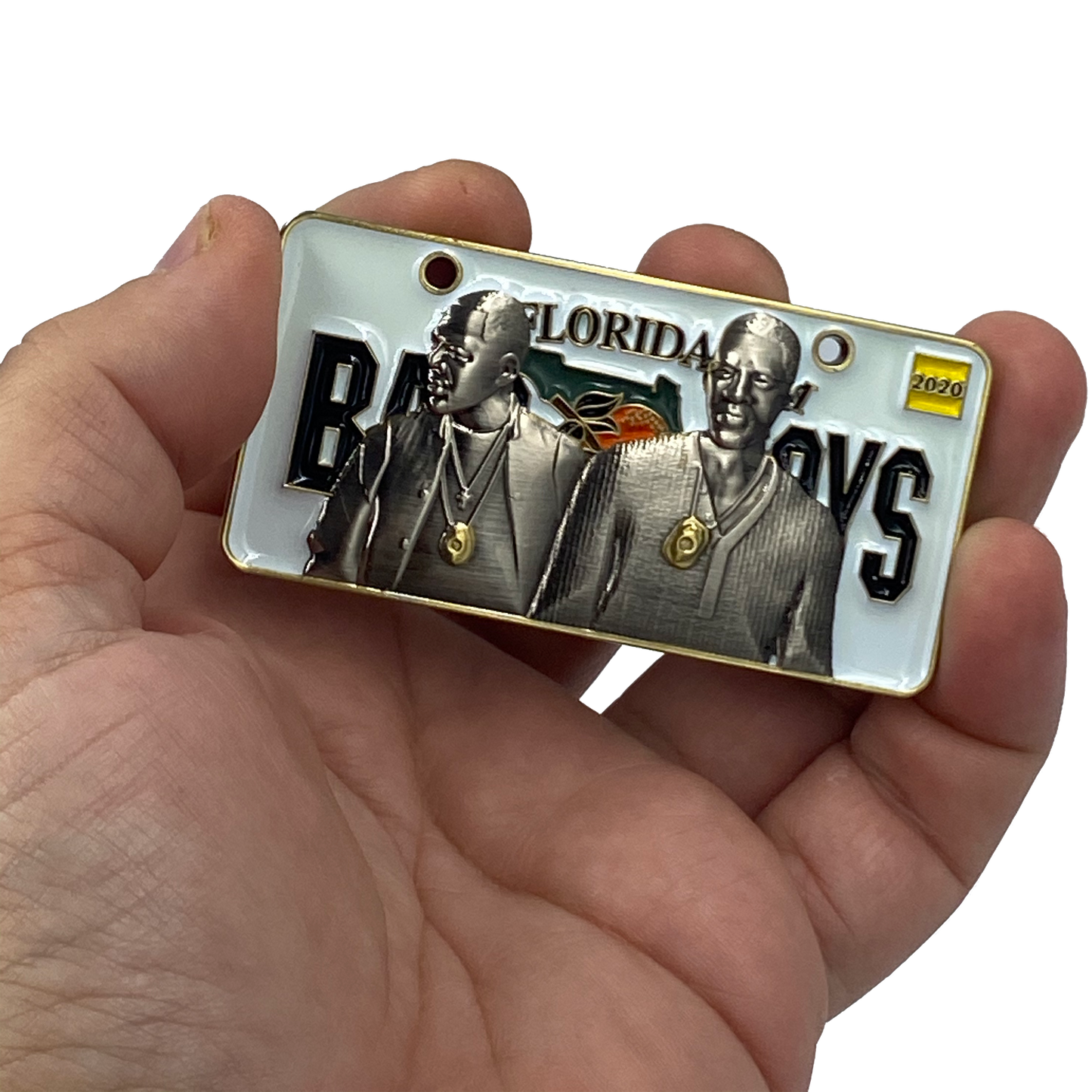 EL5-015 BAD BOYS version 2 City of Miami Police Department inspired Florida License Plate Thin Blue Line Back the Blue Challenge Coin Will Smith Martin Lawrence