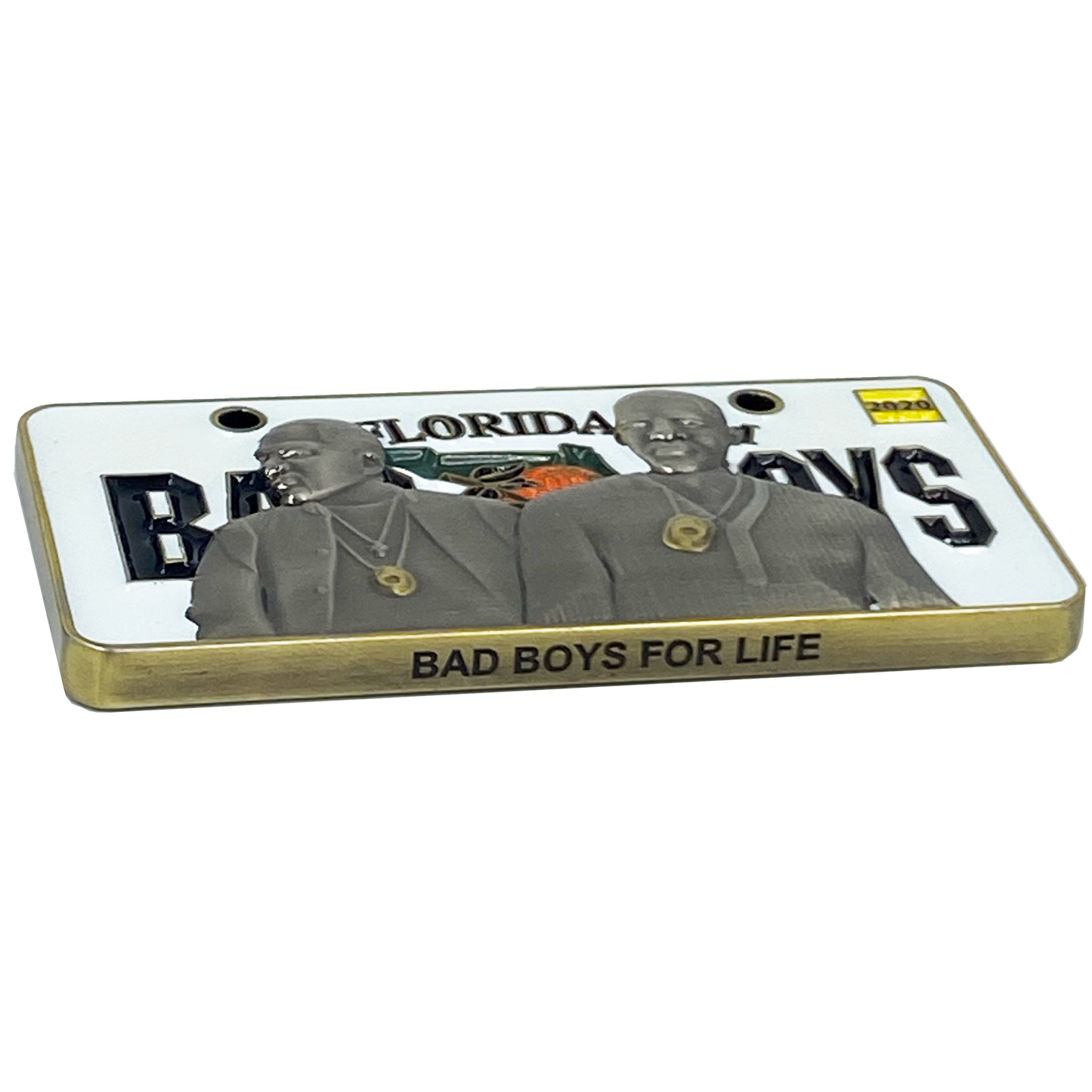EL5-015 BAD BOYS version 2 City of Miami Police Department inspired Florida License Plate Thin Blue Line Back the Blue Challenge Coin Will Smith Martin Lawrence