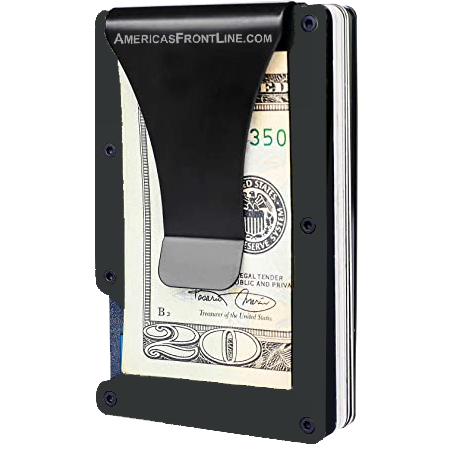 EL3-011 Border Patrol Wallet CBP BPA Patrol Agent Money Clip RFID Blocking Front Pocket Wallet Premium Minimalist Wallets for Men Minimalist Slim Credit Card Holder Business Card Holder Mens Aluminum Metal Wallet