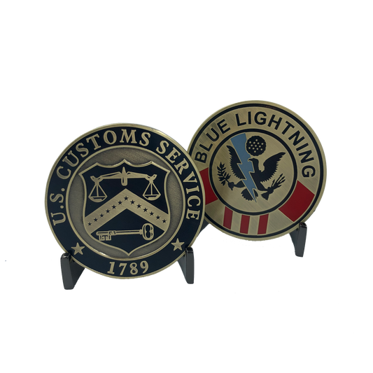 discontinued KK-003 Blue Lightning Legacy U.S. Customs Challenge Coin (not CBP)