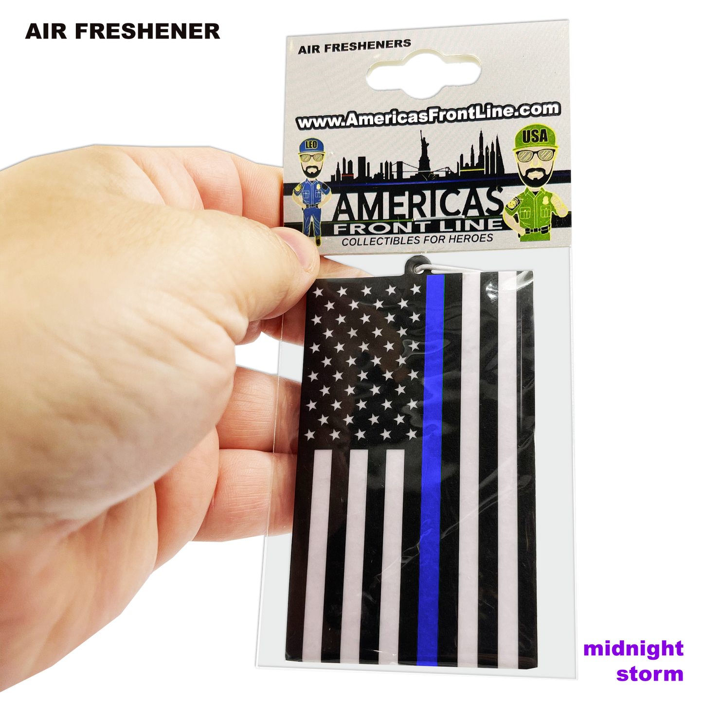 Discontinued EL9-010 First Responder Back the Blue Police Thin Blue Line Flag Air Freshener Car Home Office CBP ATF FBI LAPD NYPD