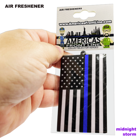 Discontinued EL9-010 First Responder Back the Blue Police Thin Blue Line Flag Air Freshener Car Home Office CBP ATF FBI LAPD NYPD