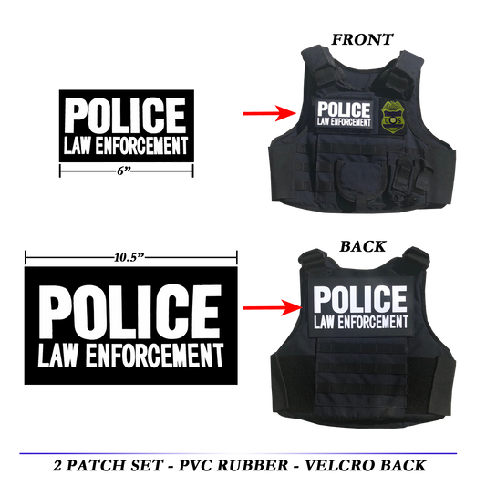 Tactical patch Set for Body Armor PVC Rubber LAW ENFORCEMENT patches for Bullet Proof Ballistic vest POLICE CBP FBI