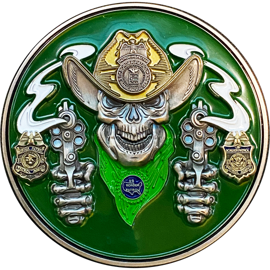 DL1-10 Border Patrol Especial Thin Green Line Challenge Coin CBP Modelo Parody We Don't Need Masks