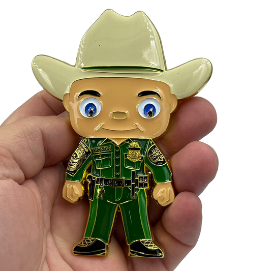 discontinued EL9-012 Border Patrol Agent Self Standing Thin Green Line Challenge Coin Horse Patrol Honor First