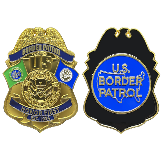BL15-007 CBP Border Patrol full size BPA Honor First challenge coin