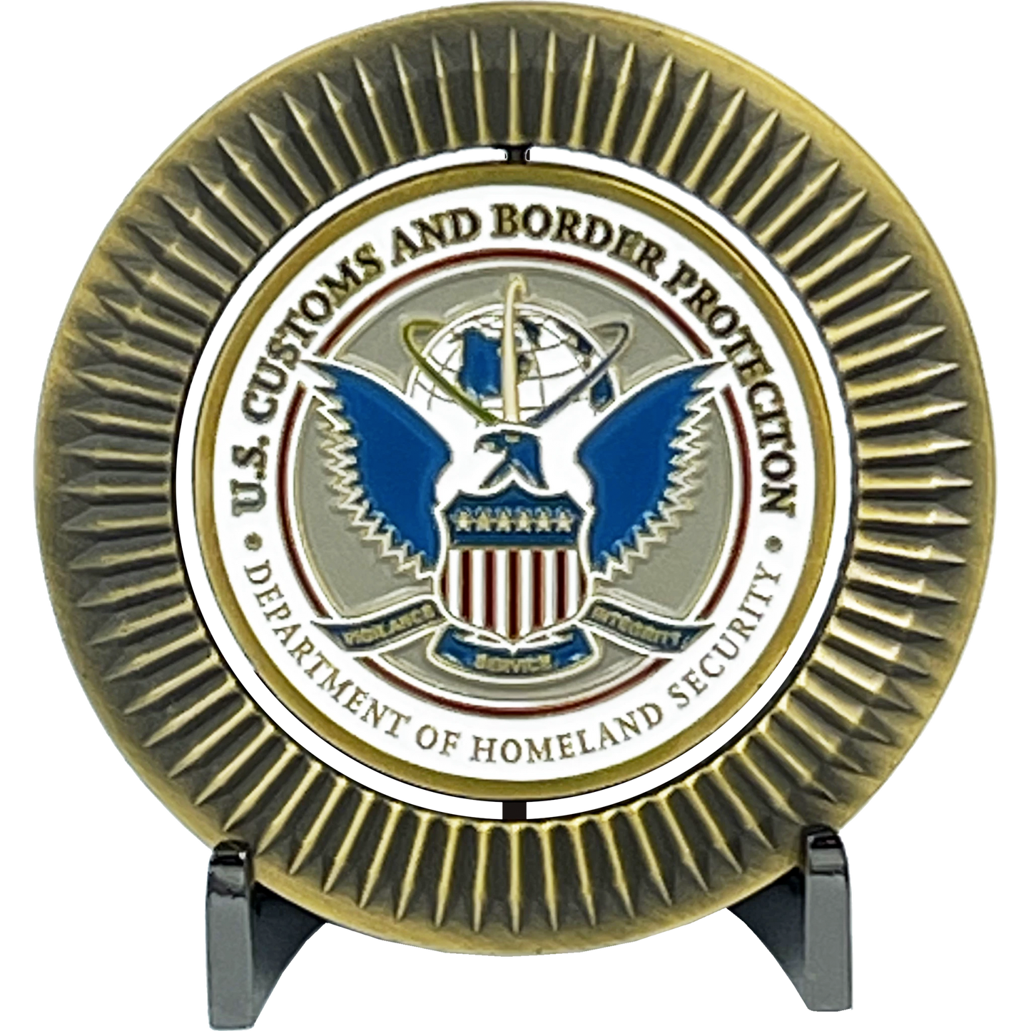 Discontinued BL16-007 CBP Border Patrol Agent BP Agent Spinner Challenge Coin Honor First Thin Green Line