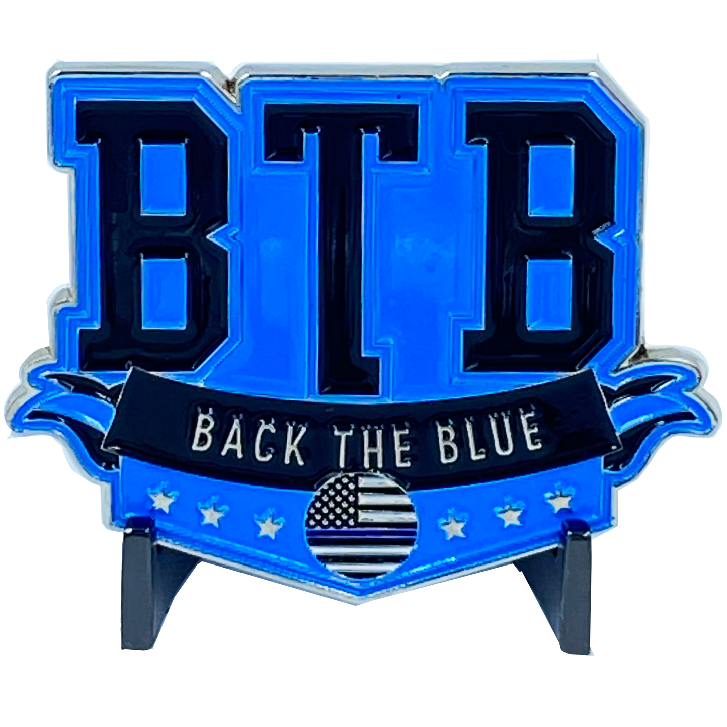 DL6-13 Back the Blue Thin Blue Line Police Officer Challenge Coin Back the   BTB