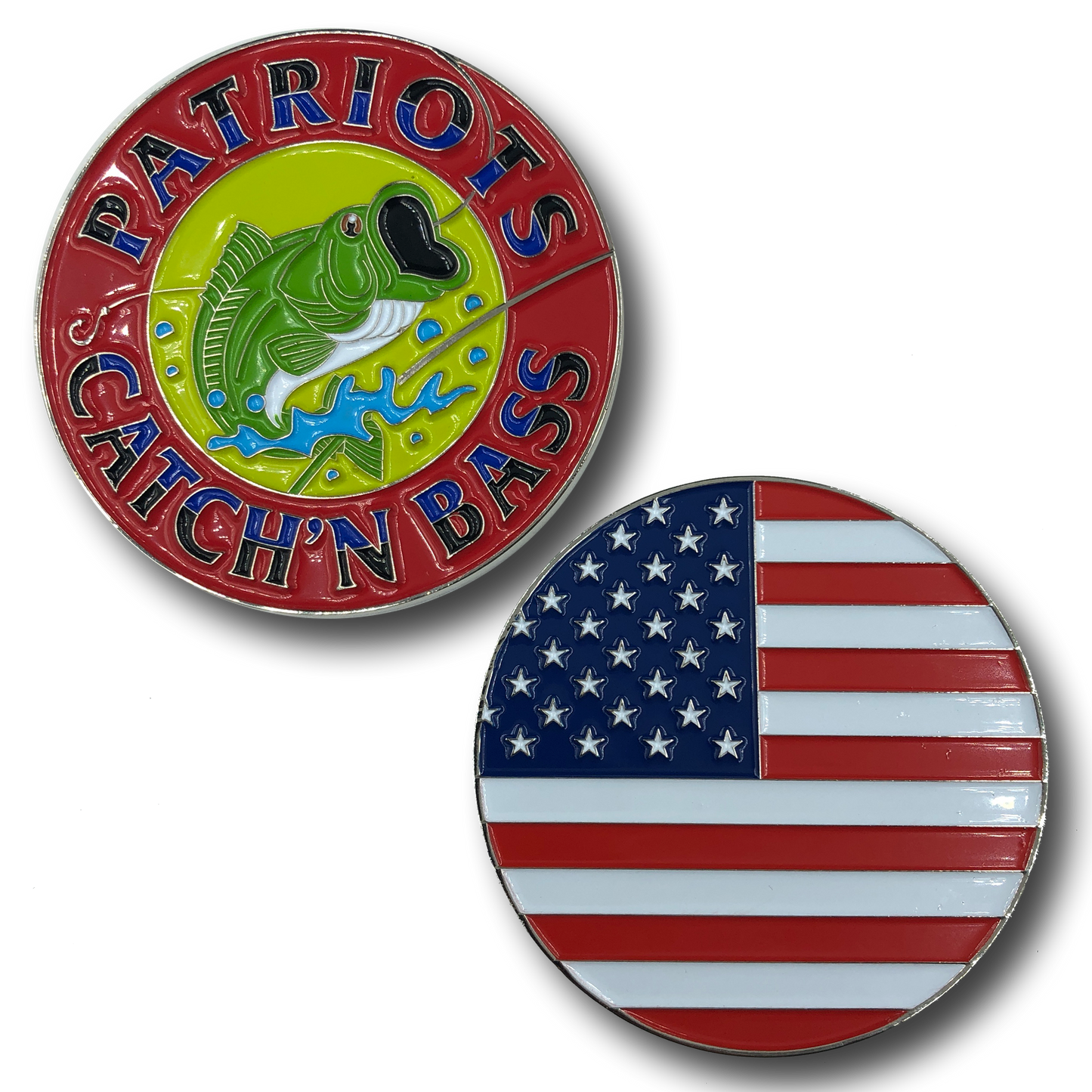 G-022 Largemouth Bass Fishing Angler Challenge Coin Patriots Catch'n Bass
