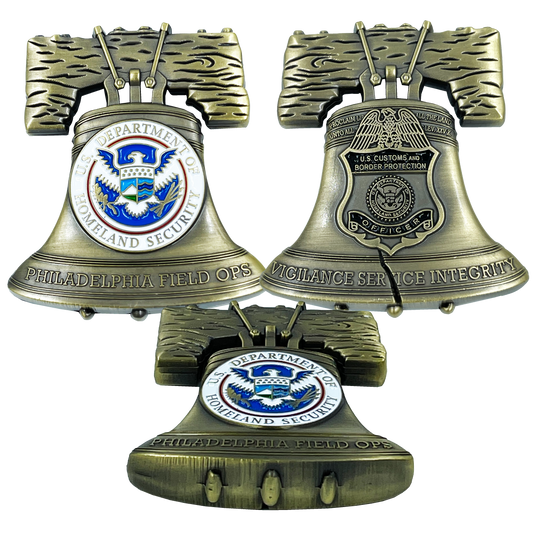 BL12-017 CBP Field Operations Philly Liberty Bell Philadelphia Field Office Challenge Coin