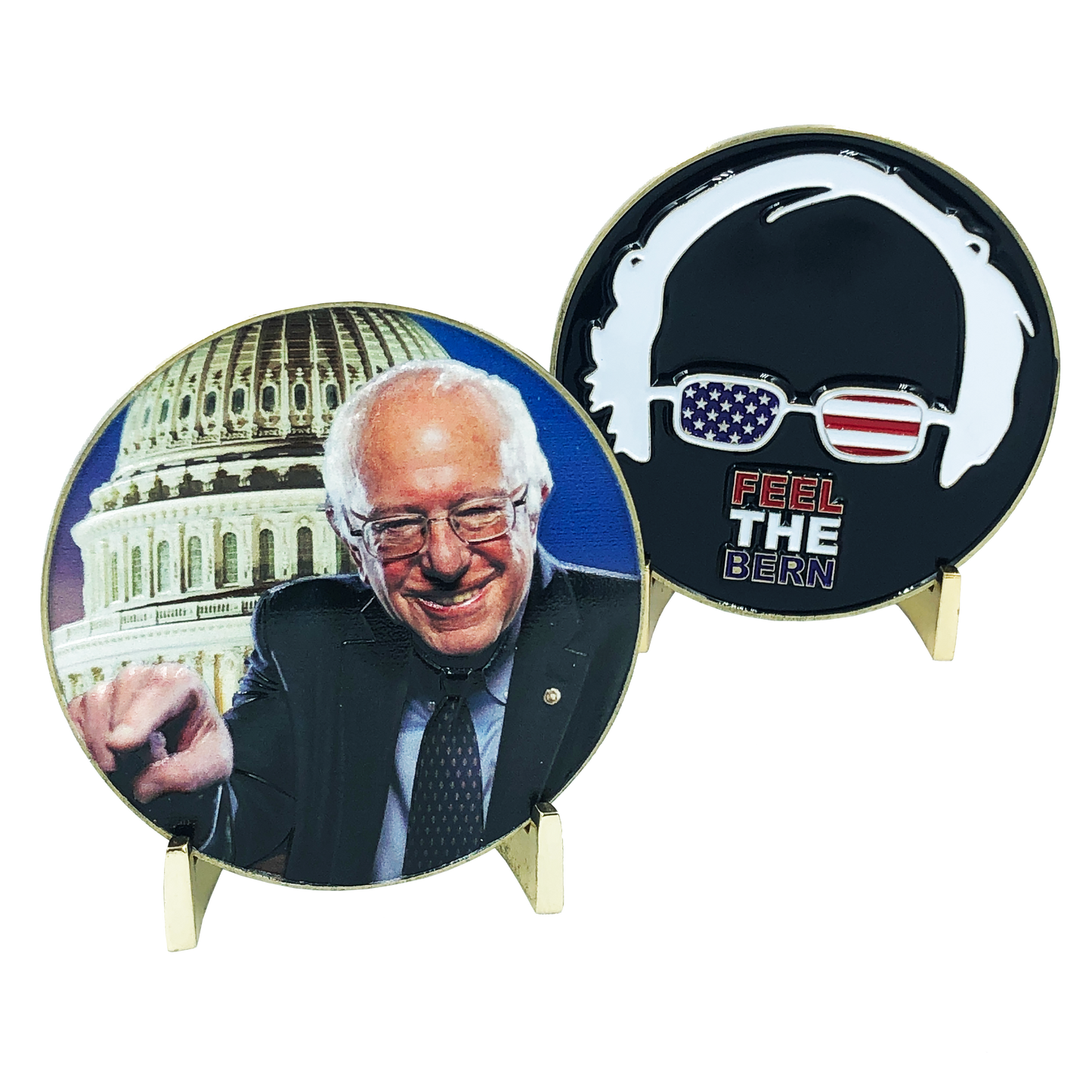 E-021 Bernie Sanders FEEL THE BERN 2020 3D Challenge Coin